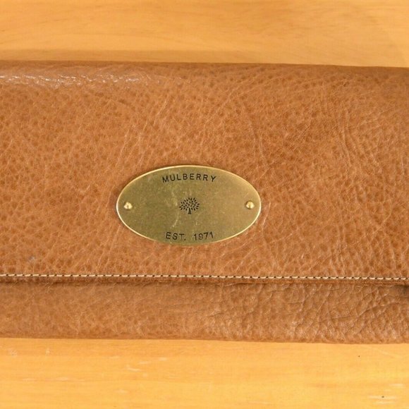 MULBERRY Continental Plaque Wallet--Oak Veg Tan - Picture 1 of 8